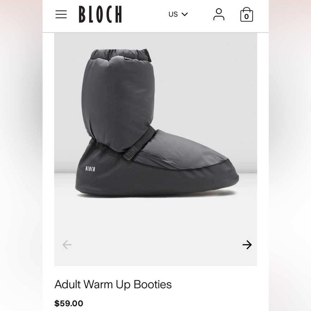 Bloch Warm Up Dance Booties Adult Medium Charcoal Nylon